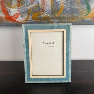Natalini Handmade Italian Wooden Picture Frame 5 x 7" Blue & Cream Made In Italy